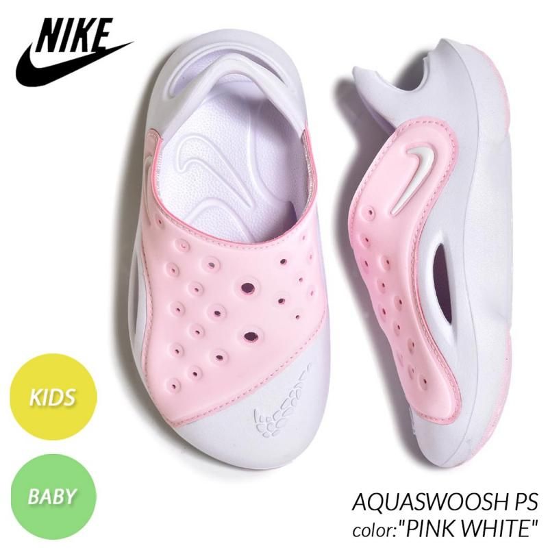 NIKE AQUASWOOSH PS PINK WHITE SANDAL BABY KIDS FN0876 600