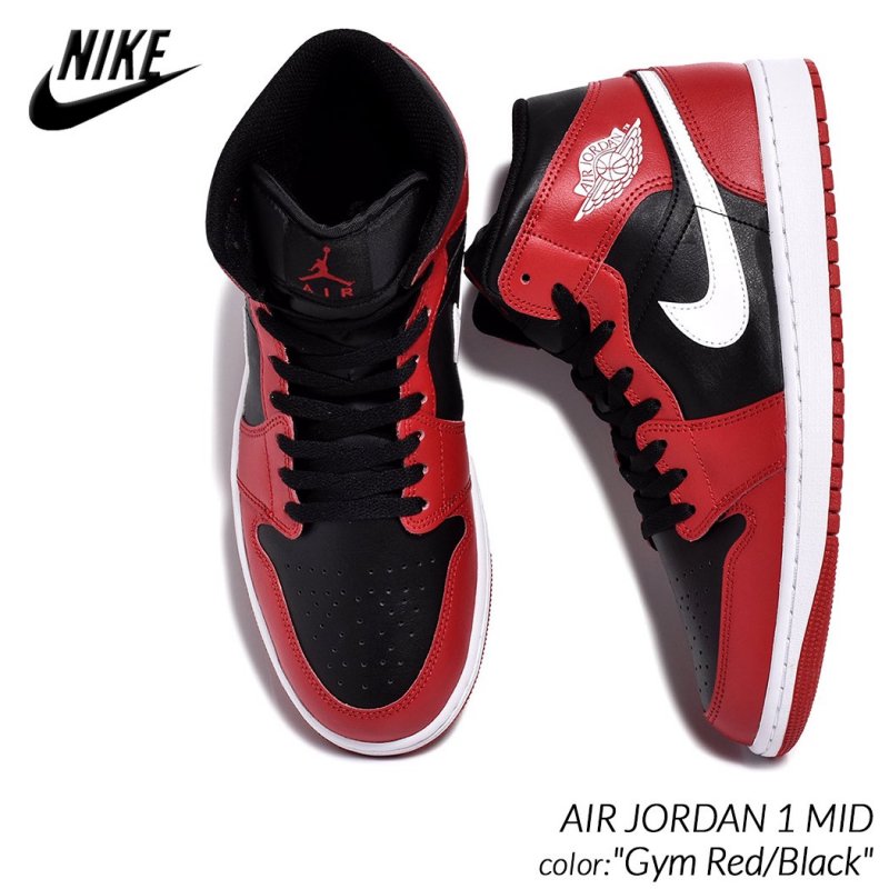 NIKE AIR JORDAN 1 MID Gym Red Black DQ8426 061