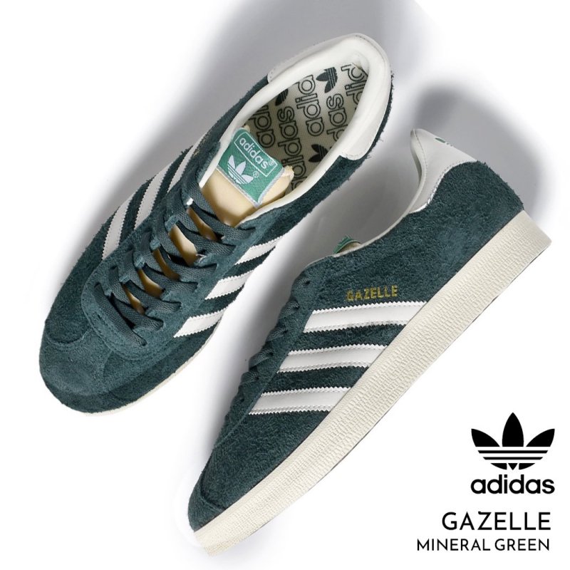 adidas GAZELLE ”MINERAL GREEN” アディダス ガゼル スニーカー ( ガッツレー 緑 グリーン 白 ホワイト メンズ  IF9655 ) - 海外限定 日本未発売 希少モデル スニーカー ショップ シューズ 大阪 北堀江 プレシャスプレイス【 IMPORT SHOES  & ...