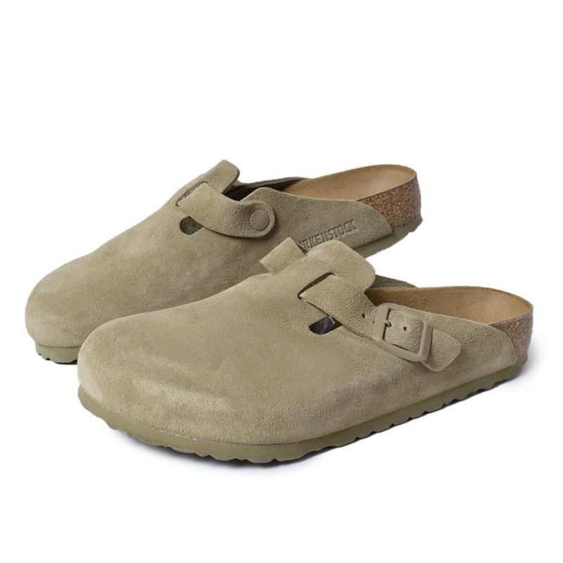 BIRKENSTOCK BOSTON SUEDE ( REGULAR FIT ) Faded Khaki