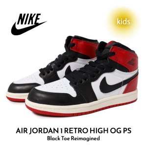 NIKE AIR JORDAN 1 RETRO HIGH OG PS Black Toe Reimagined ʥ  硼 ˡ å 塼 KIDS FD1412-106