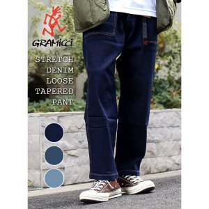 GRAMICCI STRETCH DENIM LOOSE TAPERED PANT ߥ ȥåǥ˥ 롼 ơѡ ѥ ǥ˥  G3FU-P00