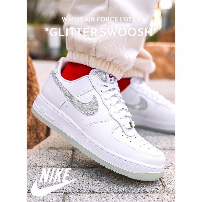 NIKE WMNS AIR FORCE 1 '07 LX GLITTER SWOOSH ʥ  ե ˡ (  ۥ磻  ǥ HQ3461-191 )