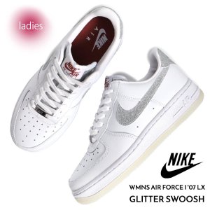 NIKE WMNS AIR FORCE 1 '07 LX GLITTER SWOOSH ʥ  ե ˡ (  ۥ磻  ǥ HQ3461-191 )