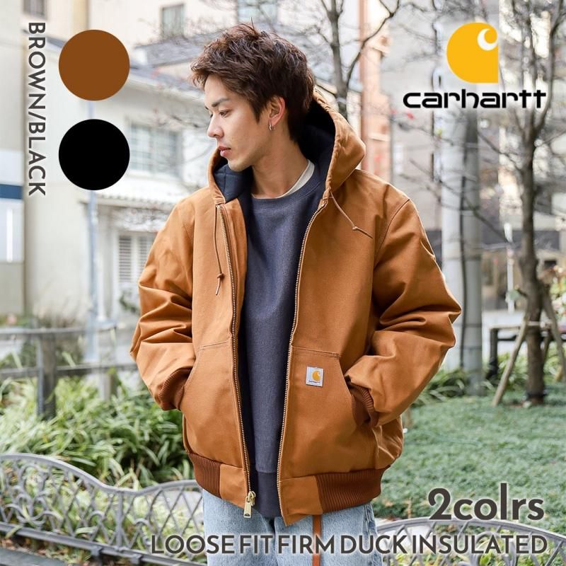Carhartt ブラウン Loose Fit ジャケット Carhartt LOOSE FIT FIRM DUCK INSULATED BROWN BLACK