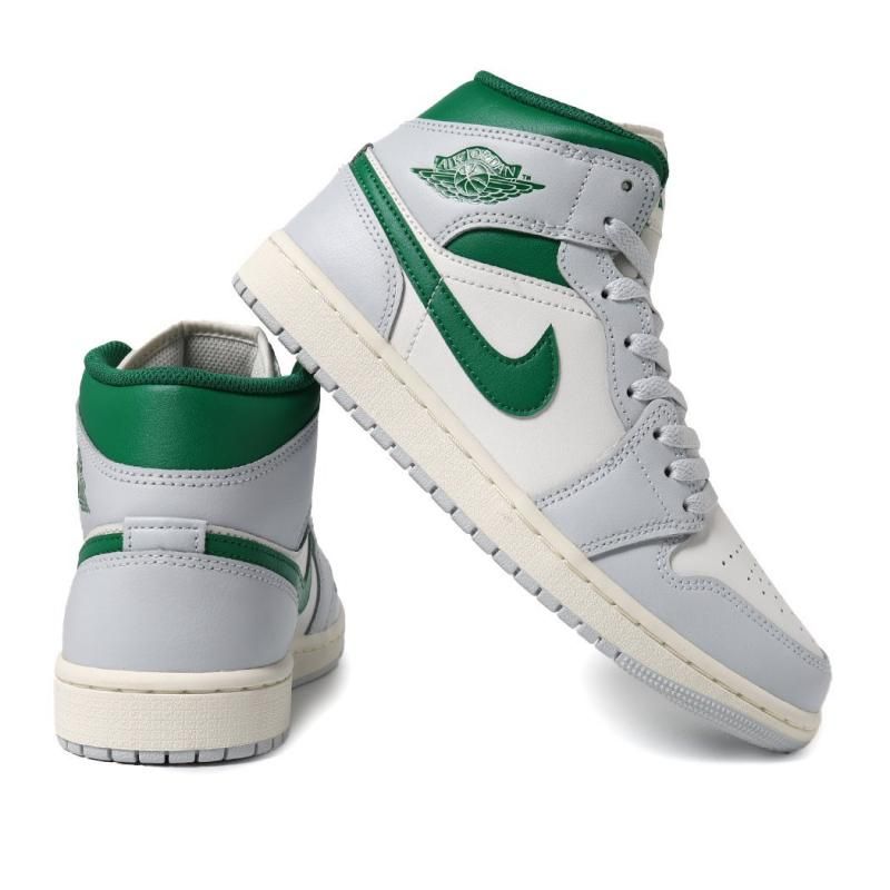 Air Jordan midシューズ ホワイト/グレー/グリーン NIKE AIR JORDAN 1 MID SE 