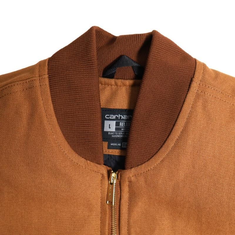 CARHARTT Firm Duck Insulated Rib Collar Vest BROWN BLACK