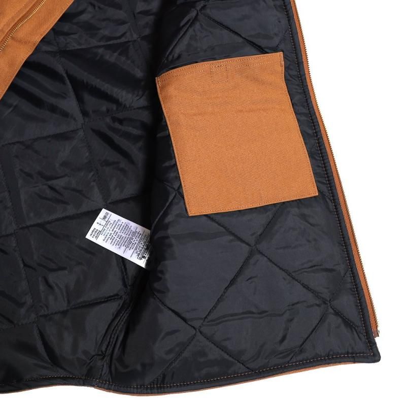 CARHARTT Firm Duck Insulated Rib Collar Vest BROWN BLACK