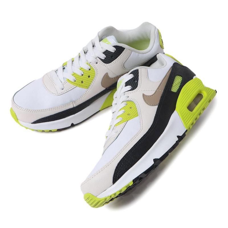 NIKE AIR MAX 90 GS White Cyber Dark Smoke Grey Khaki ナイキ エア