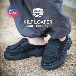 SHAKA KILT LOAFER MULE CHUNKY BLACK 㥫  ե ߥ塼 󥭡 ˡ (   ǥ  SK-308 )
