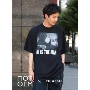 NOT OEM Picasso HE IS THE MAN Tee BLACK WHITE Υå  ԥ T TEE  ǥ  ֥å NOT-16 NOT-15
