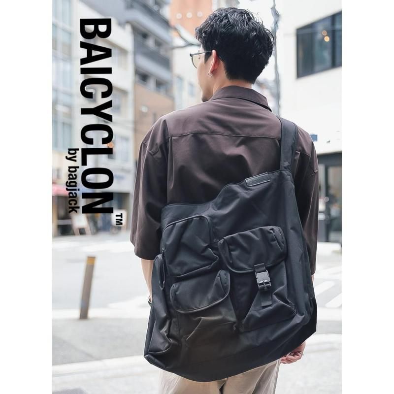 BAICYCLON ブラック トートバッグ 大容量 MULTI POCKETS 2WAY TOTE (LARGE) | BAICYCLON by bagjack