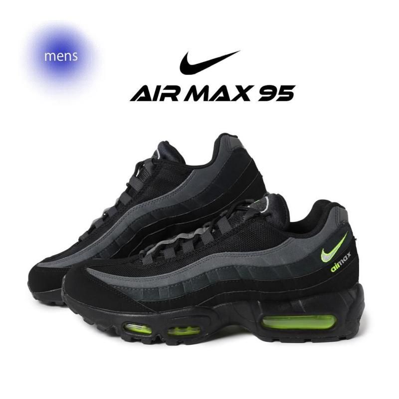 シューズ(男性用) NIKE Air max95 海外限定 NIKE AIR MAX 95 Retro logo BLACK/LT SMOKE GREY