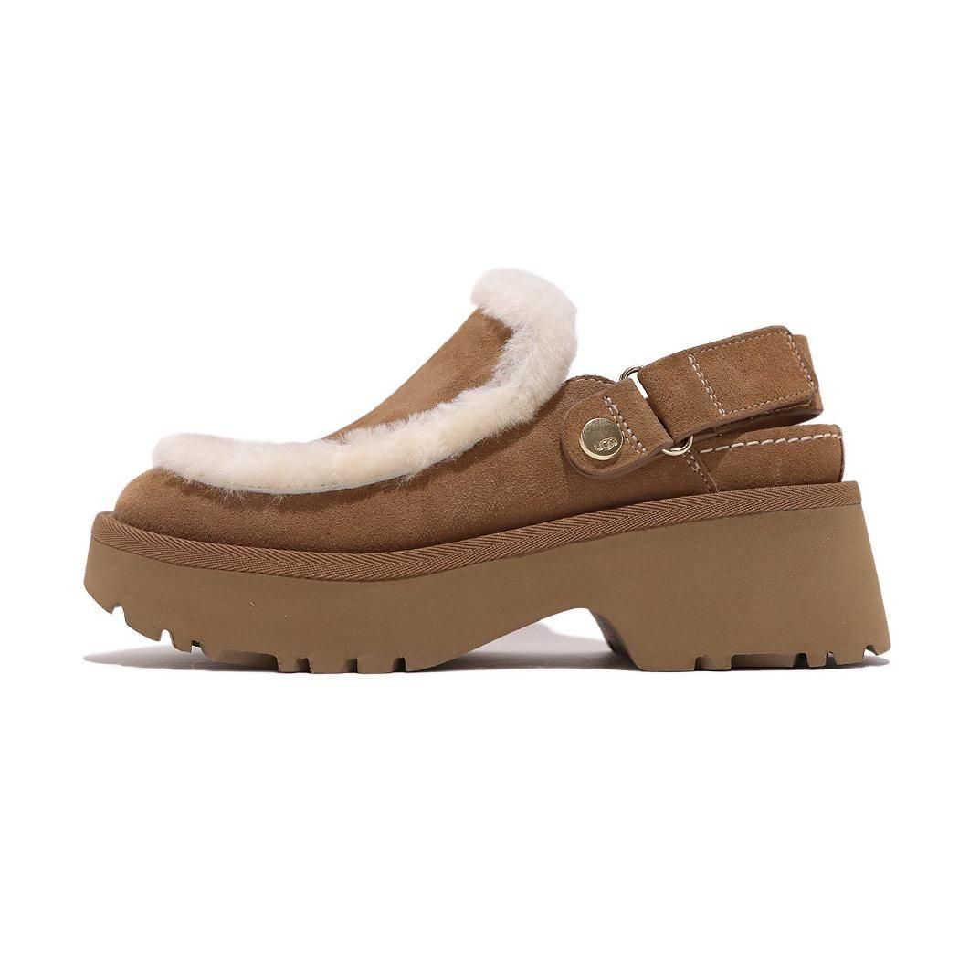 UGG ベージュ スエード 厚底 クロックサンダル UGG アグ サンダル GOLDENSTAR CLOG ゴールデンスター クロッグ