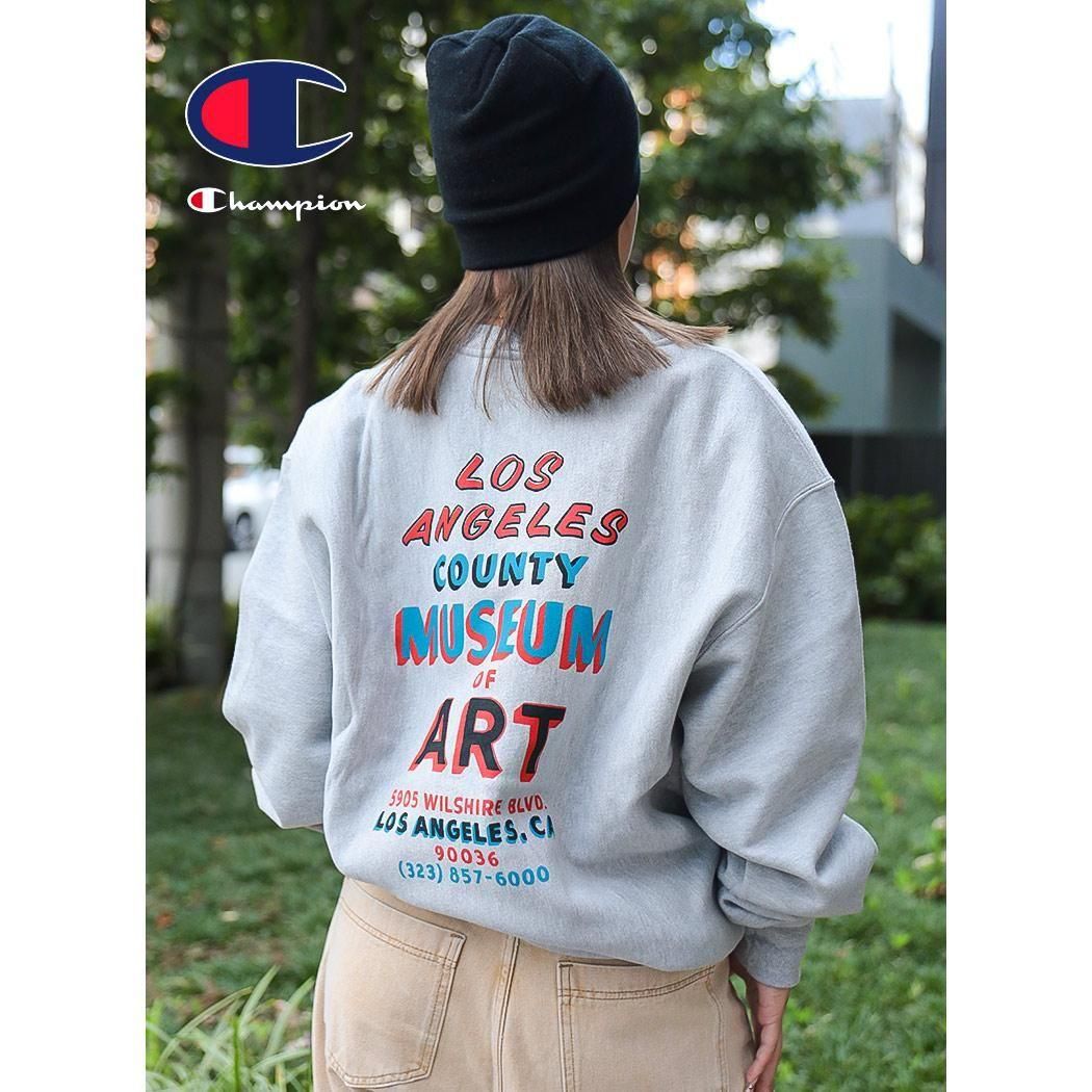 CHAMPION LACMA CREW SWEAT GRAY ԥ С å ( ̤ȯ ȥ졼ʡ ȥåץ 졼 )