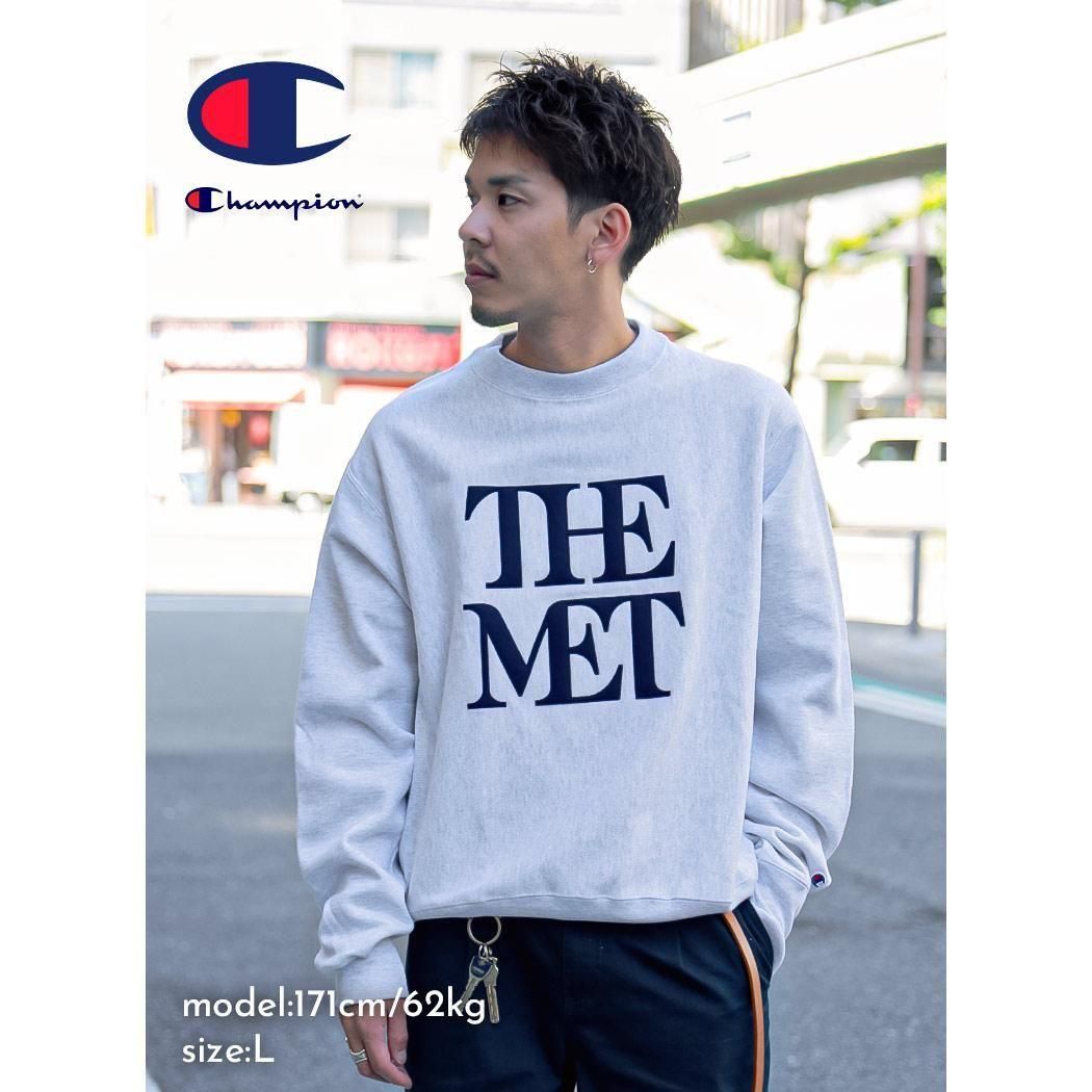 CHAMPION THE MET APPLIQUED LOGO CREW SWEAT GRAY ԥ С å ( ̤ȯ ȥ졼ʡ 12oz  )