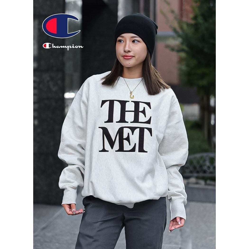 CHAMPION THE MET APPLIQUED LOGO CREW SWEAT CREAM ԥ С å ( ̤ȯ ȥ졼ʡ 12oz  )