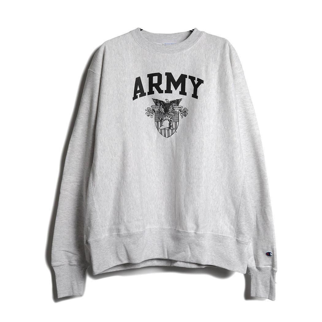 新品 L CHAMPION ARMY REVERSE WEAVE チャンピオン CHAMPION ARMY REVERSE WEAVE CREWNECK GRAY チャンピオン