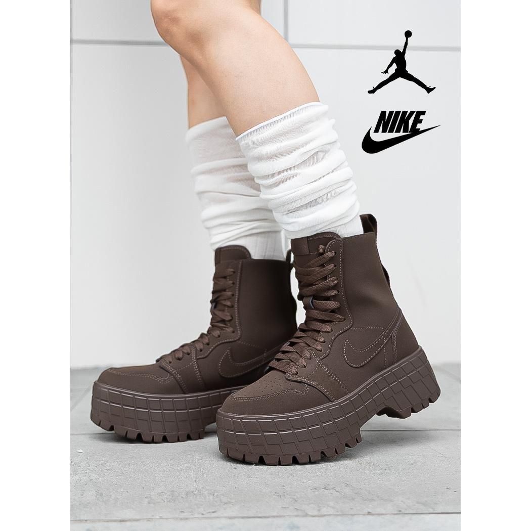 NIKE WMNS AIR JORDAN 1 HIGH BROOKLYN BROWN ナイキ ウィメンズ エア ジョーダン 1 ハイ ブルックリン スニーカー ( 厚底 IO8742-237 )