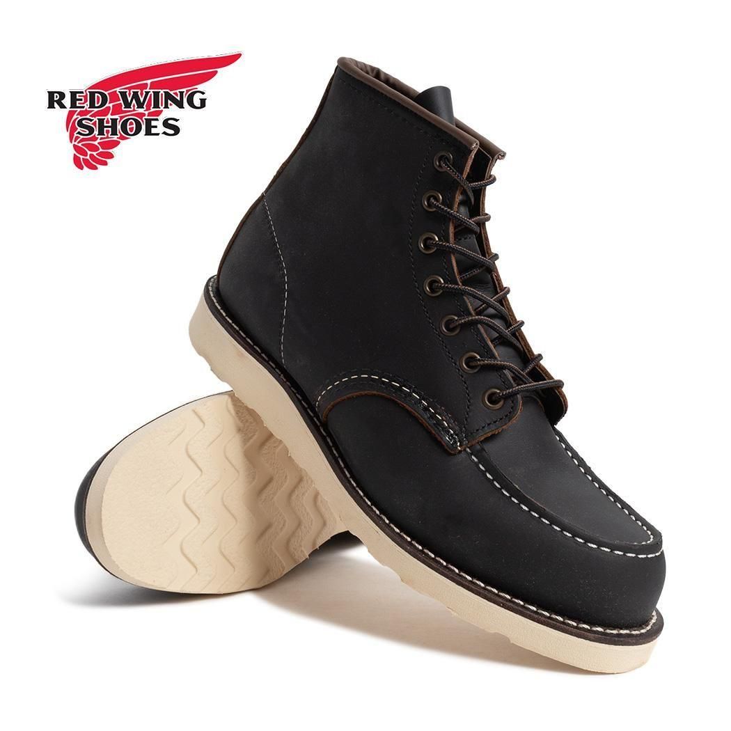 RED WING 6-INCH CLASSIC MOC BLACK ��åɥ����� 6����� ���饷�å���å� �֡��� ( �֥�å� �� �쥶���֡��� USA�� �ӥ֥�� 08849D )