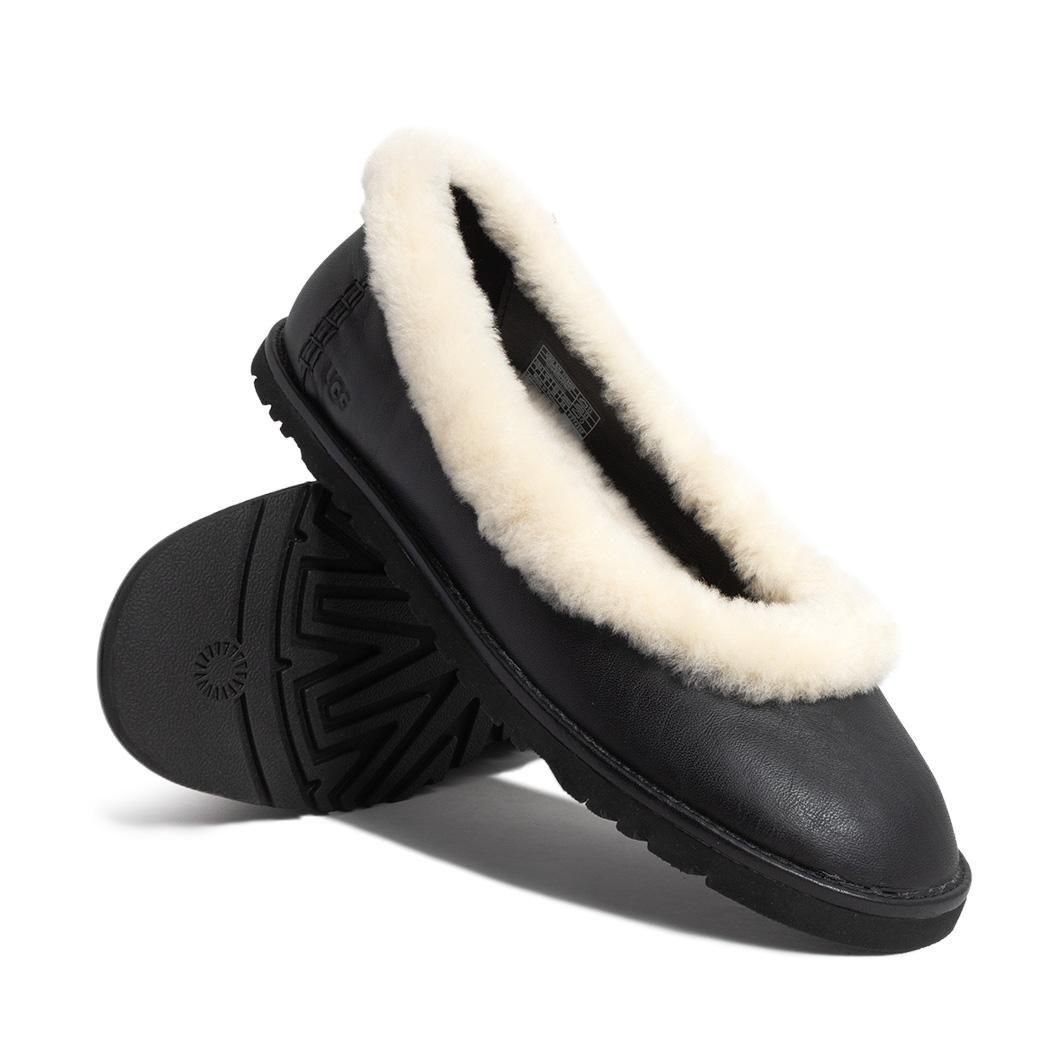 UGG バレエシューズ ブラック UGG ZORA LEATHER BALLET FLAT BLACK アグ ゾラ レザー バレエ
