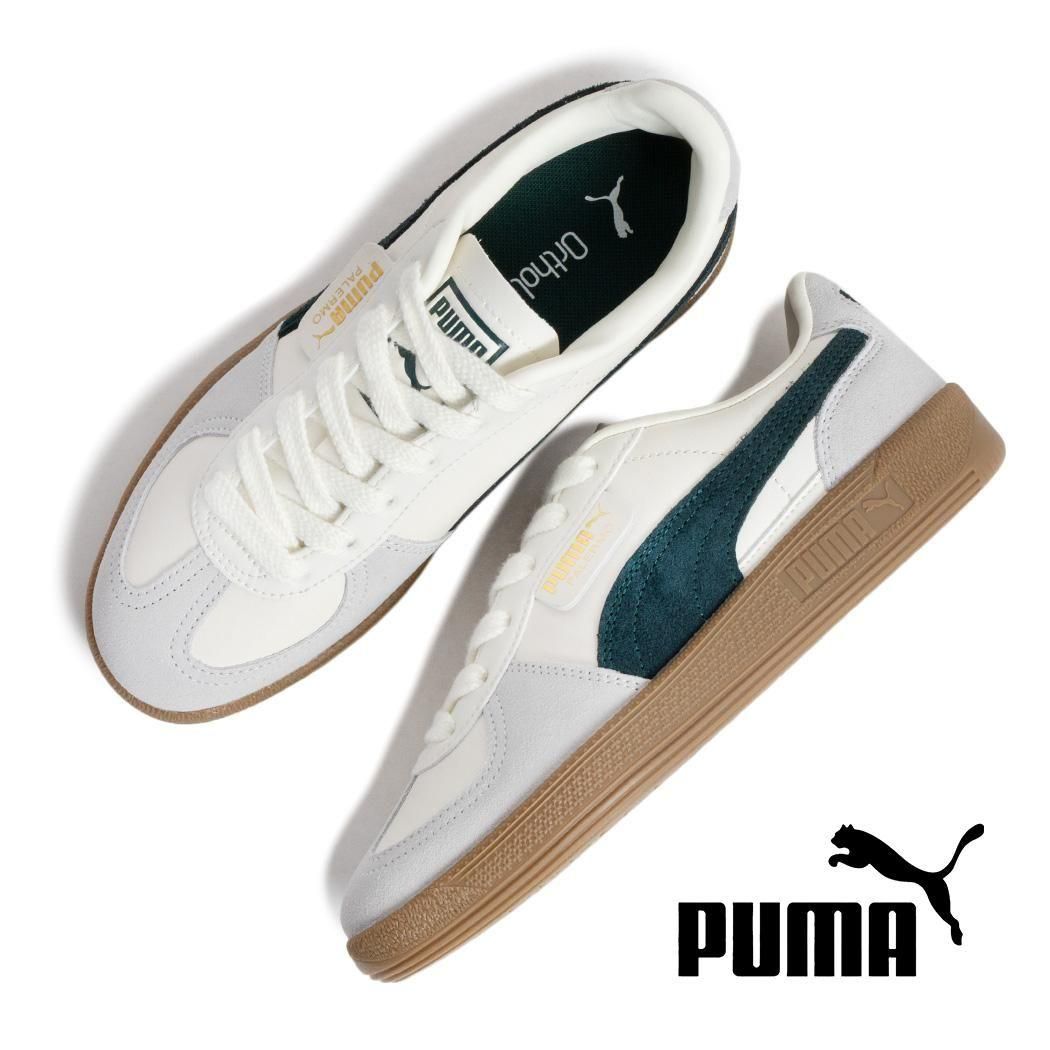 PUMA PALERMO LTH WARM WHITE/GREEN TERRAIN ס ѥ 쥶 ˡ ( ۥ磻  ꡼ ǥ 396464-22 )