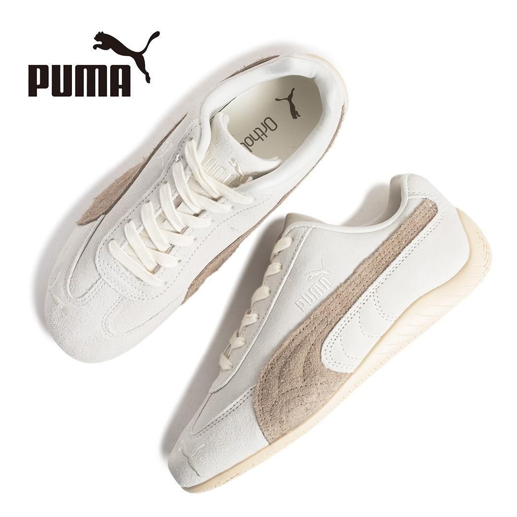 PUMA SPEEDCAT ELEVATED W WARMWHITE-ICE COFFEE �ס��� ���ԡ��ɥ���å� ����٥��ƥå� ������� ���ˡ����� ( �ۥ磻�� �� 403619-01 )