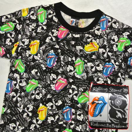 80s (89y) Rolling Stones 総柄Tシャツ - アメリカ古着 ヴィンテージ 