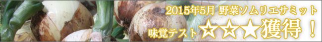 泣かせない玉葱ちゃんが2015年5月野菜ソムリエサミット味覚テストにて☆☆★（一ツ星）獲得！